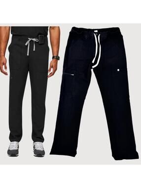 FIGS Cairo Cargo Scrub Pants Black Mens S